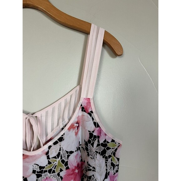 Oscar De La Renta Pink Label Floral Slip Nighty Chemise‎ Lace & Chiffon  SZ M - Picture 9 of 13